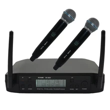 Двойной Ручной беспроводной микрофон системы UHF частоты Регулируемый профессиональный беспроводной микрофон 2 канала для караоке Live Show
