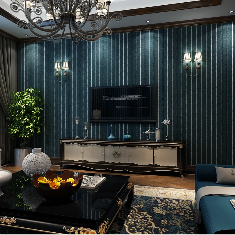 

Modern brief vertical stripe bronzier bamboo wallpaper non-woven wallpaper
