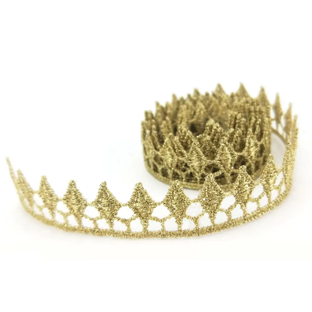 

1 Yard Crochet Gold Embroidery Lace Trim Ribbon Wedding Dress DIY Craft Decoration For wedding Dress Costumes Curtains
