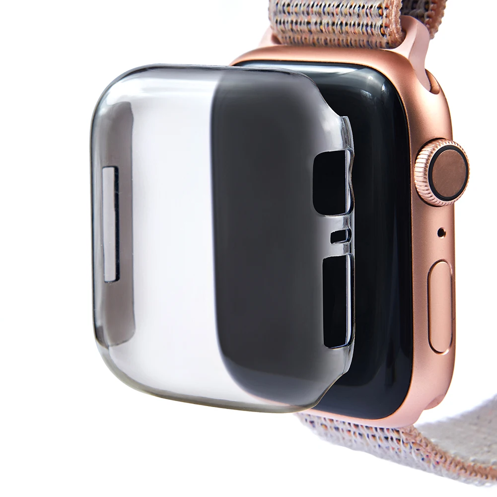 Прозрачный цветной водонепроницаемый защитный чехол 40/44 мм для Apple iWatch Series 4|Часы