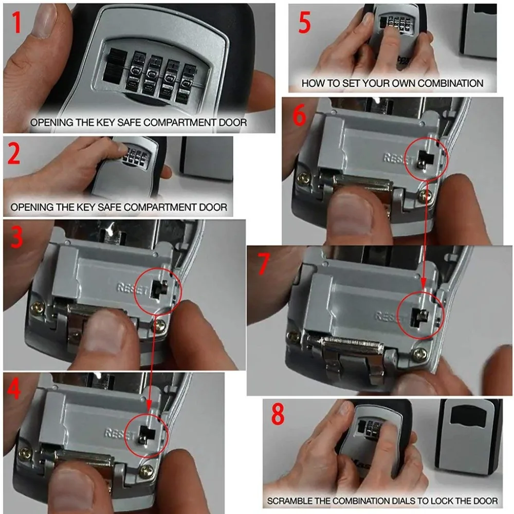 Ключ замок коробка, дом ключ для хранения замок коробка с 4 цифрами комбинация открытый уличный Сейф для хранения ключей коробка для