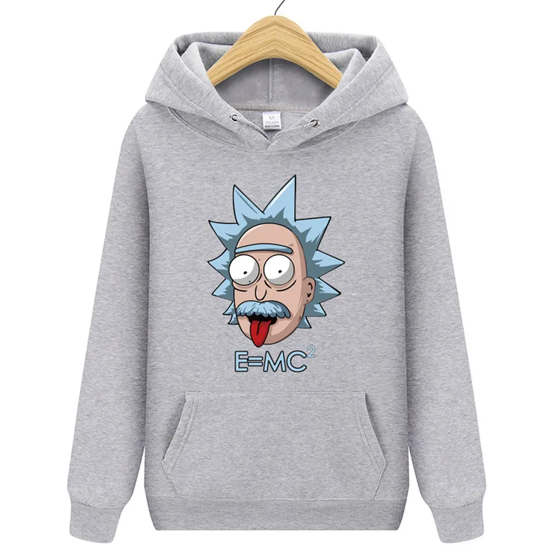  2018 New Men's Hoodies Einstein E MC2 Sheldon Rick And Morty Physics Science Casual Printend Hoodie