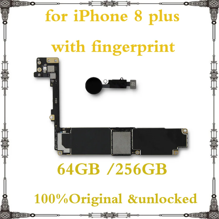 Материнская плата для iphone 8 plus p 64 ГБ 256 с/без отпечатков пальцев 100% оригинальная