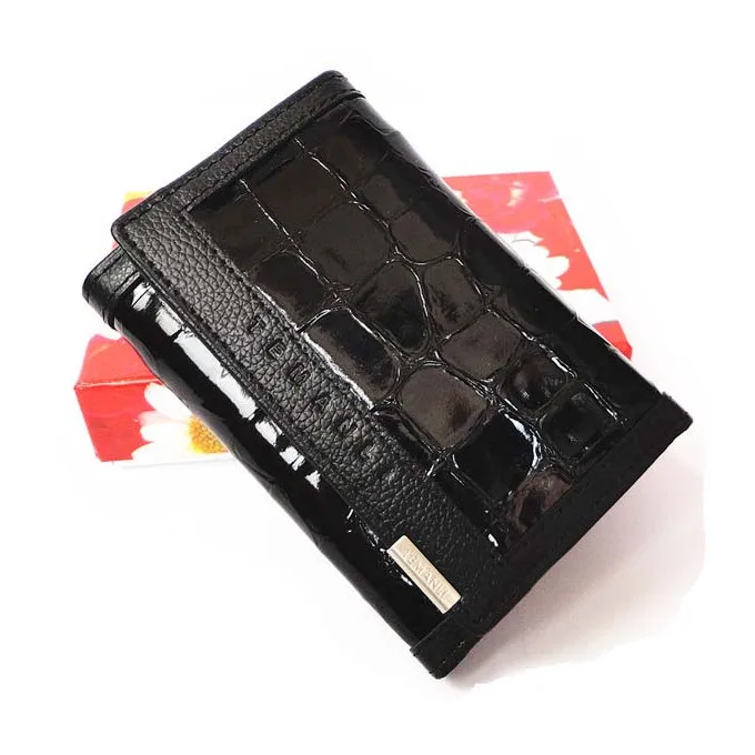 

wallet for women shiny genuine leather three-fold short purse will coin holder leather bags freeshipping