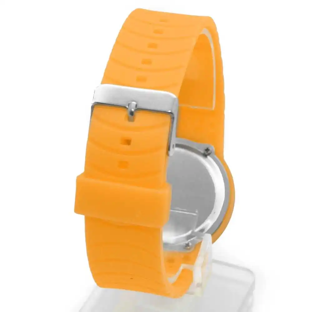 ALEXIS DW418H PNP блестящие серебряные часы со светодиодным силиконовым оранжевым