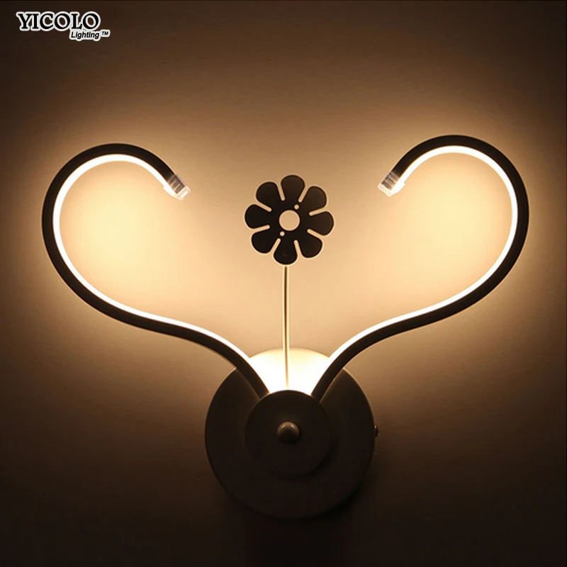 

New LED Wall Lamps with 14W flower arylic boby Art Deco for bedside living room Sconce White Indoor Lighting