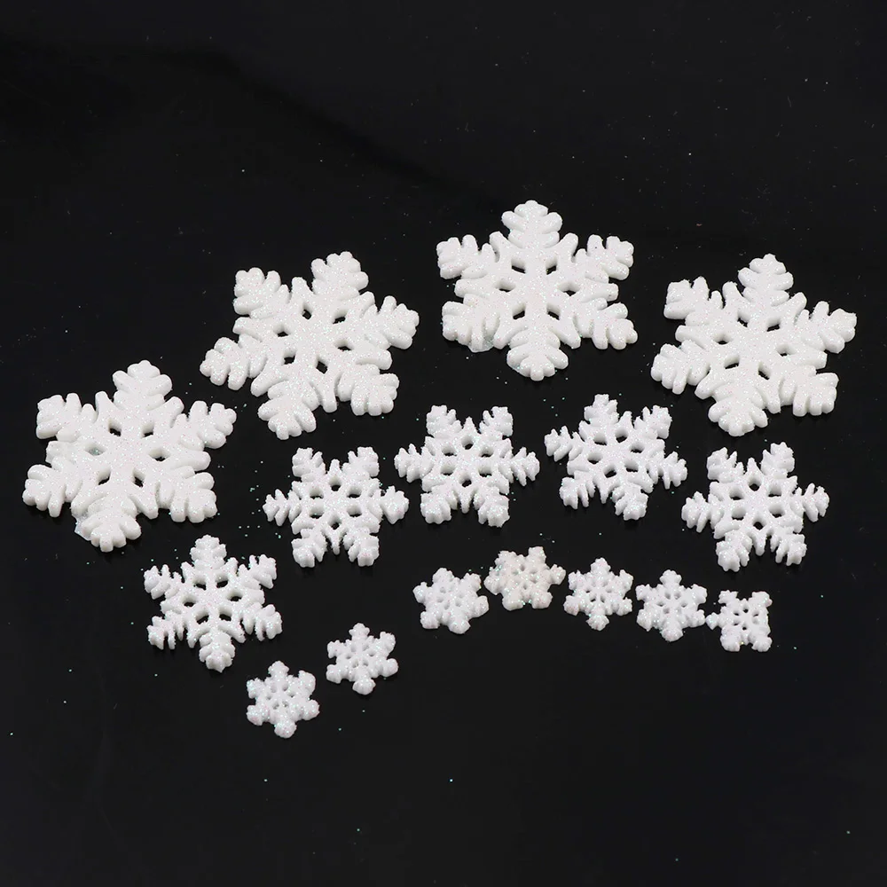 

10-20pcs Christmas Glitter Snowflake Resin Phone Shell DIY Scrapbook Embellishment Craft Bows Christmas Tree decoration