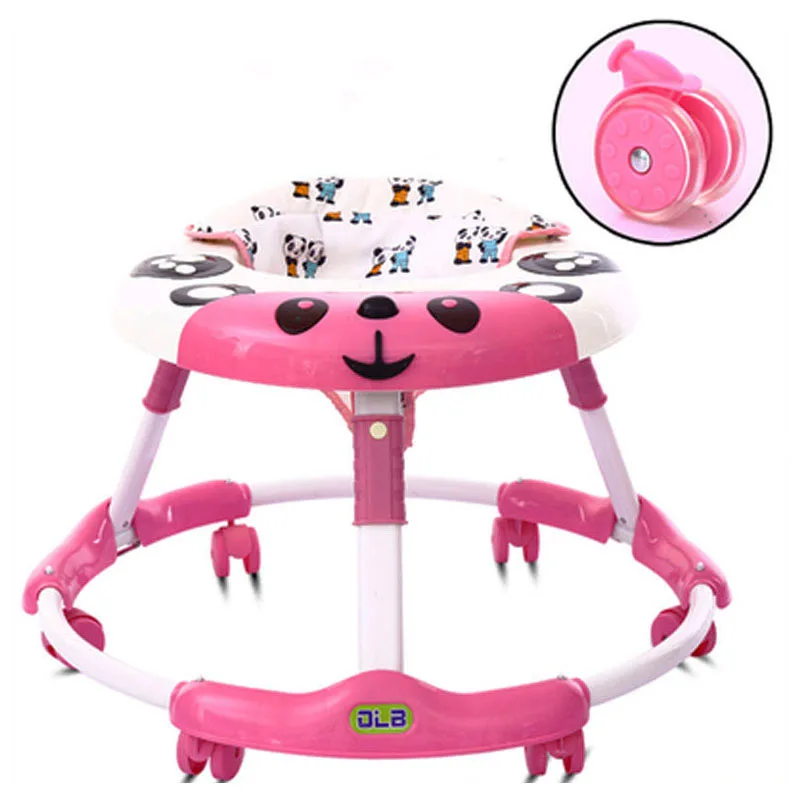 Foldable Baby Learning Multifunctional Baby Walker with 6 Wheels Anti Rollover Walker Car Walking Assistant Music Light 7~18 M