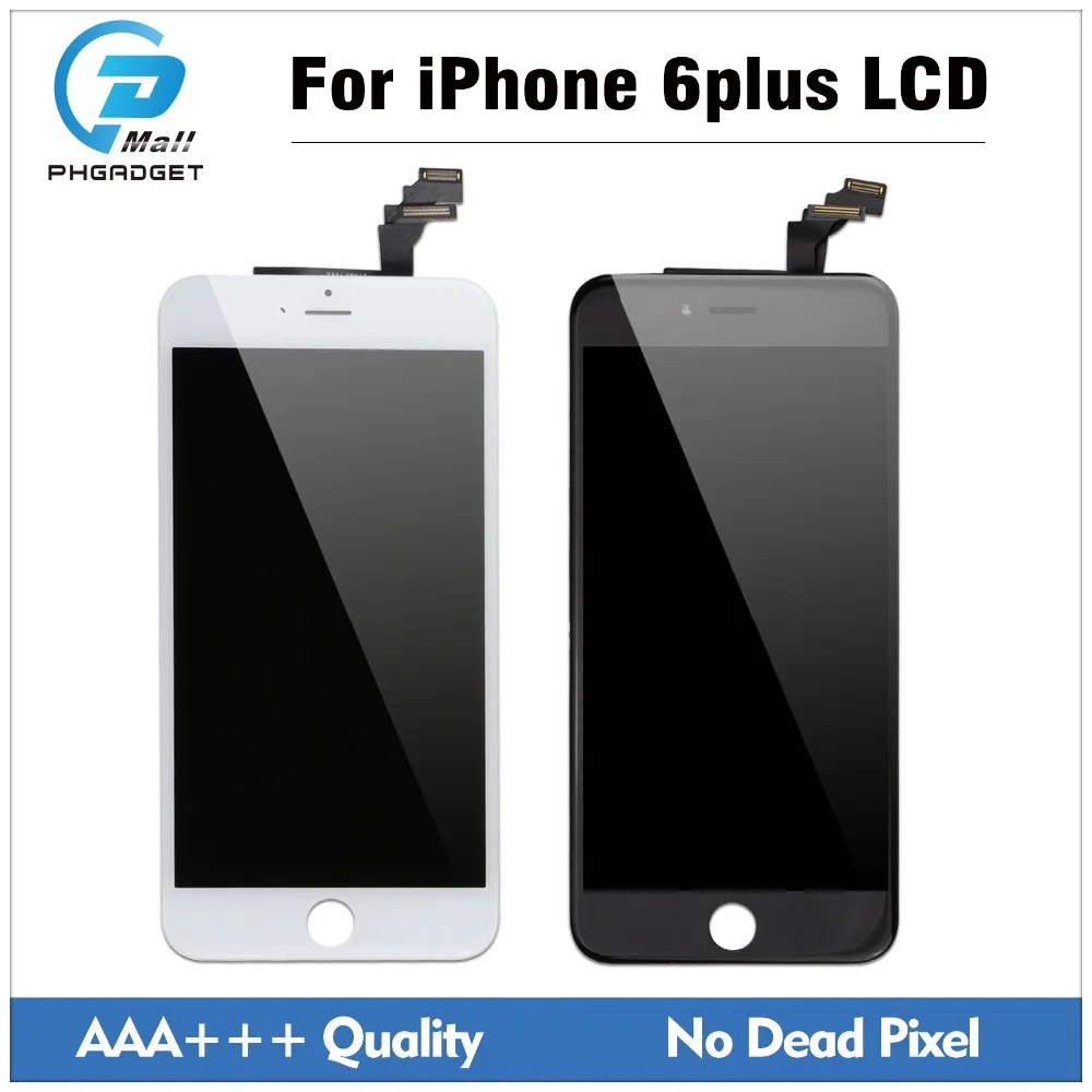 20 шт./партия AAA сенсорный экран для iPhone 6 plus дисплей lcdс дигитайзер Запасные части в сборе белый и черный