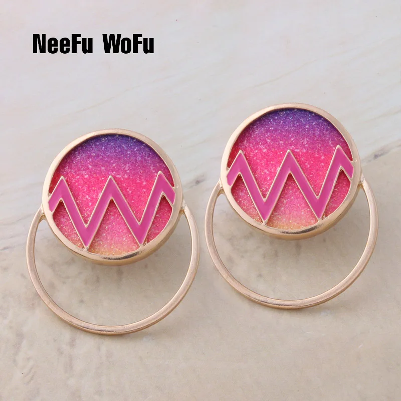 Флуоресцентные кожаные серьги NeeFu WoFu тигровые большие из сплава длинные женские