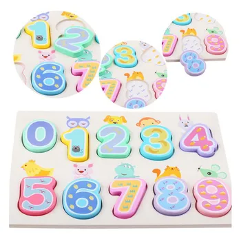 

Baby Hand Grasping Board Kids Educational Toys Wooden Learning Journey Lift and Learn ABC and Digital Cognitive Matching Puzzle