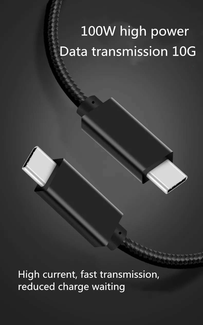 Кабель USB 3,1 type c PD 100W 5A Быстрая зарядка USB C к USB C кабель Thunderbolt 3 для Macbook Pro для samsung S9 S10 huawei P30