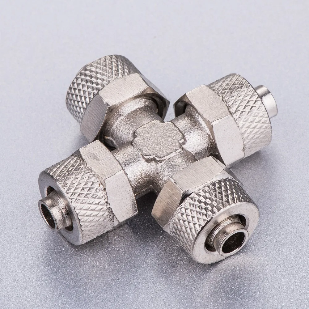 OD 5 6 8 10 12mm Pneumatic Brass Rapid Equal Tube 4 way Union Cross Joints RPZA Quick Connect Air Hose Fitting | Обустройство дома