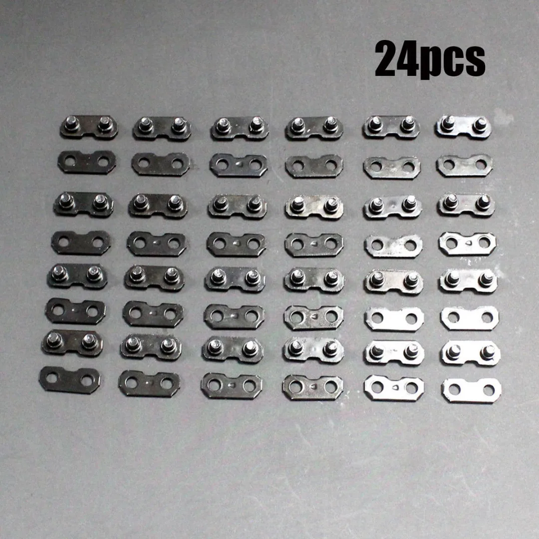 DWZ 24Pcs 3/8'' Chain Link Repair Preset Straps For  Chainsaw Preset Straps Garden Tool Practical