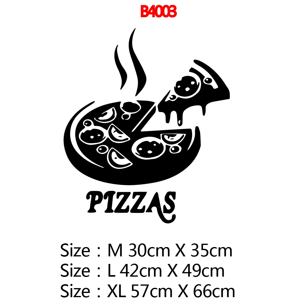 3D pizzas Environmental Protection Vinyl Stickers For Restaurant Decoration Removable Wall Sticker Home Decoration Wallpaper