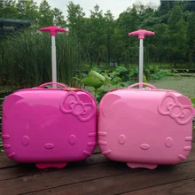 Schöne hallo Kitty anime 17 zoll ABS + PC mädchen cartoon Pull Rod box trolley 3D kind reisegepäck koffer Internat Box