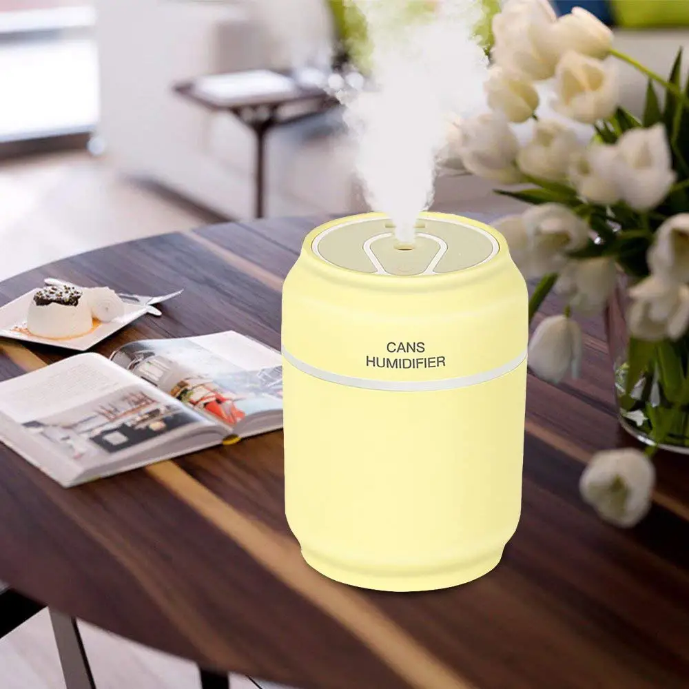 

Air Humidifier Portable USB Cans Cool Mist Humidifier Purifier with LED Night Light 200ML Aroma Diffuser For Home Bedroom Office