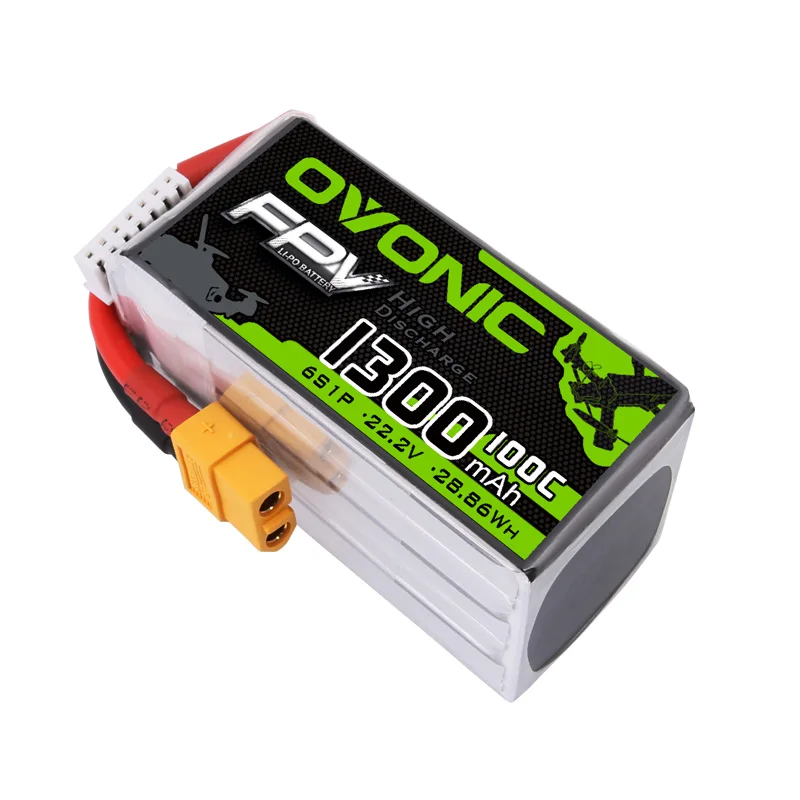 2 шт. Ovonic 22,2 в 1300 мАч 100C 6S1P LiPo аккумулятор с XT60Plug для крошечного квадрокоптера RC самолет маленький вертолет diy части