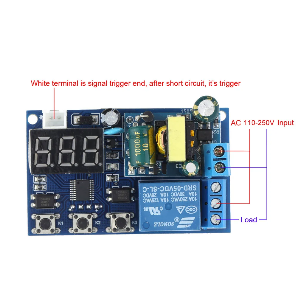 AC 110~ 250 В модуль таймера задержки светодиодный дисплей АВТОМАТИЗАЦИЯ Цифровой Таймер задержки управление релейный модуль переключателя
