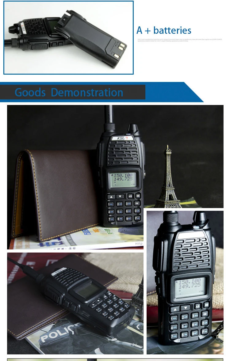 (2 шт.) KSUN UV68D Ham двухстороннее радио Walkie Talkie двухдиапазонный трансивер UHF/VHF двойной частоты BUXUN X-68D (черный)