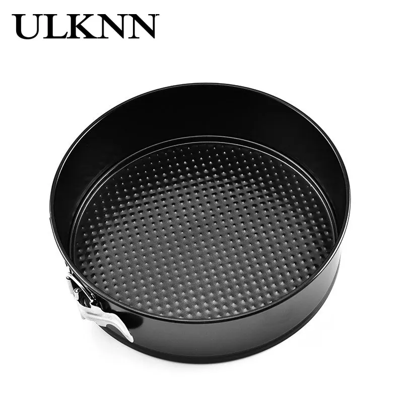 

ULKNN Black Cake Baking Tray Carbon Steel Circular Buckle Mould Strong Durable High Temperatur Making Food Baking Utensils