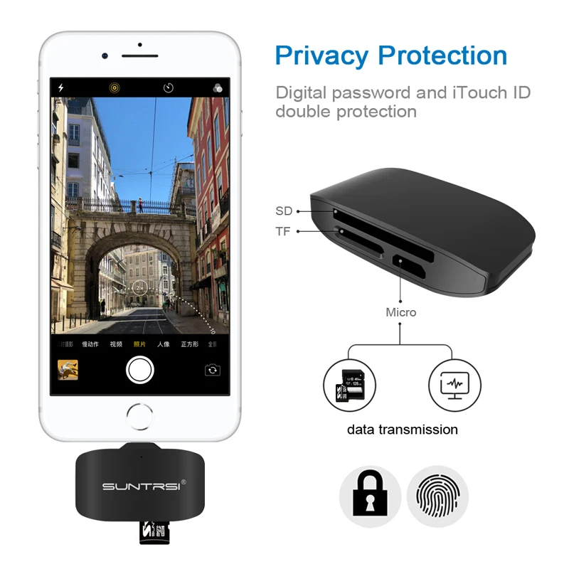 Suntrsi Lightning Micro TF кардридер 4 в 1 OTG флеш карта памяти SD для зарядки iphone|Картридеры| |