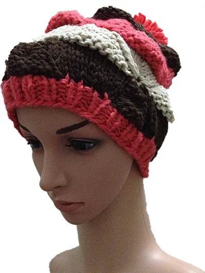 BomHCS осенне-зимняя мешковатая вязаная шапка Чистые шляпы ручной работы Милая Шапочка Шапочки