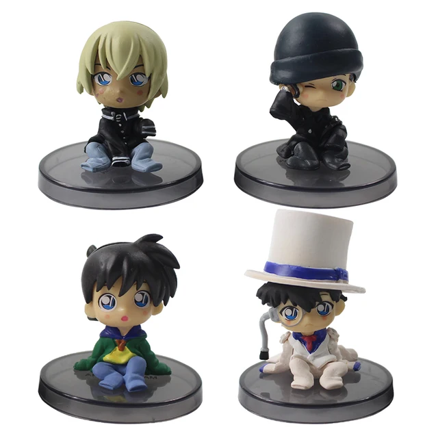 Best Offers 4pcs/lot 5cm Detective Conan Edogawa Konan Akai Shuuichi Furuya Rei Child Sitting PVC Action Figure Collectible Model Toys Best Offers 4pcs/lot 5cm Detective Conan Edogawa Konan Akai Shuuichi Furuya Rei Child Sitting PVC Action Figure Collectible Model Toys
