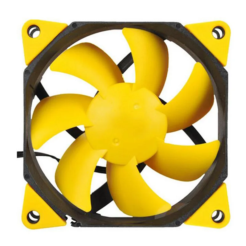 

Cool Yellow F123 computer case 12 V power supply fan Ultra-quiet 12 cm Case Cooling Fans hydraulic bearing speed 1200 super mute