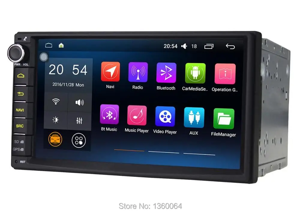 Sale Quad Core Double 2 Din Android 6.0.1 Lollipop 7" Universal Car Radio Head Unit 1024*600 HD Car GPS Navigation+gift camera 3