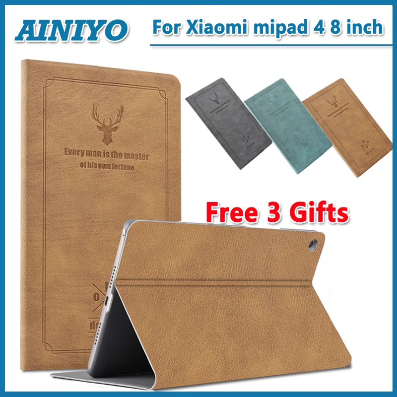 

Stand Case For Xiaomi Mi Pad 4 Mipad4 8.0 inch Tablet PC Smart Case for Mi Pad4 mipad 4 Protective cover cases+Screen Film gifts