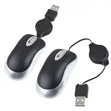 Mini Retractable Slim USB Optical Scroll Mouse for Laptop PC Optical Sensor 800dpi