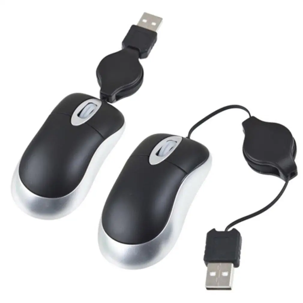 

Mini Retractable Slim USB Optical Scroll Mouse for Laptop PC Optical Sensor 800dpi