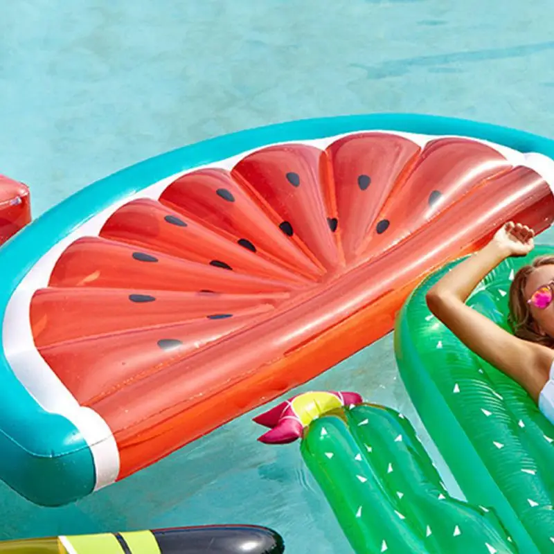 Гигантские надувные арбуз бассейна огромный праздник бассейн матрас загорать пляжный коврик воздух кольцо плавание берег вечерние