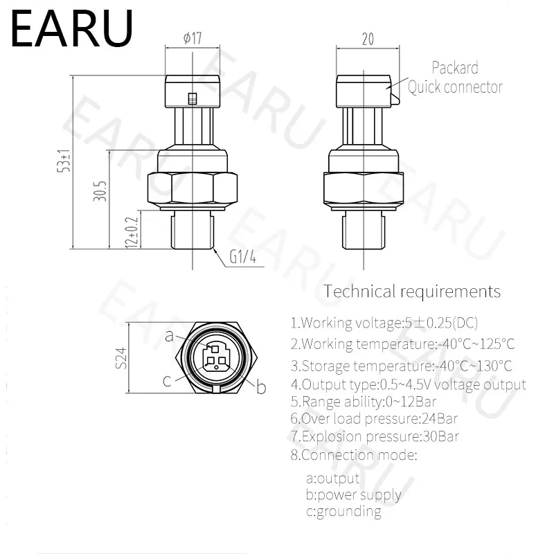 sensor de pressão transmissor transdutor de pressão mpa psi para ar água óleo gás diesel carro auto aço inoxidável