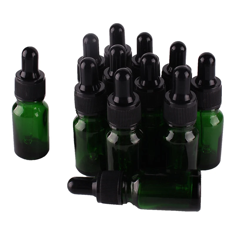 Download 12X 10ml Green Glass Dropper Bottles with Pipette for essential oils aromatherapy lab chemicals ...