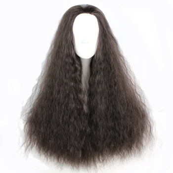 

Mcoser 70CM Synthetic Long Curly Corn rolls Black Color Cosplay Wig Without Bangs 100% High Temperature Fiber Hair WIG-818A