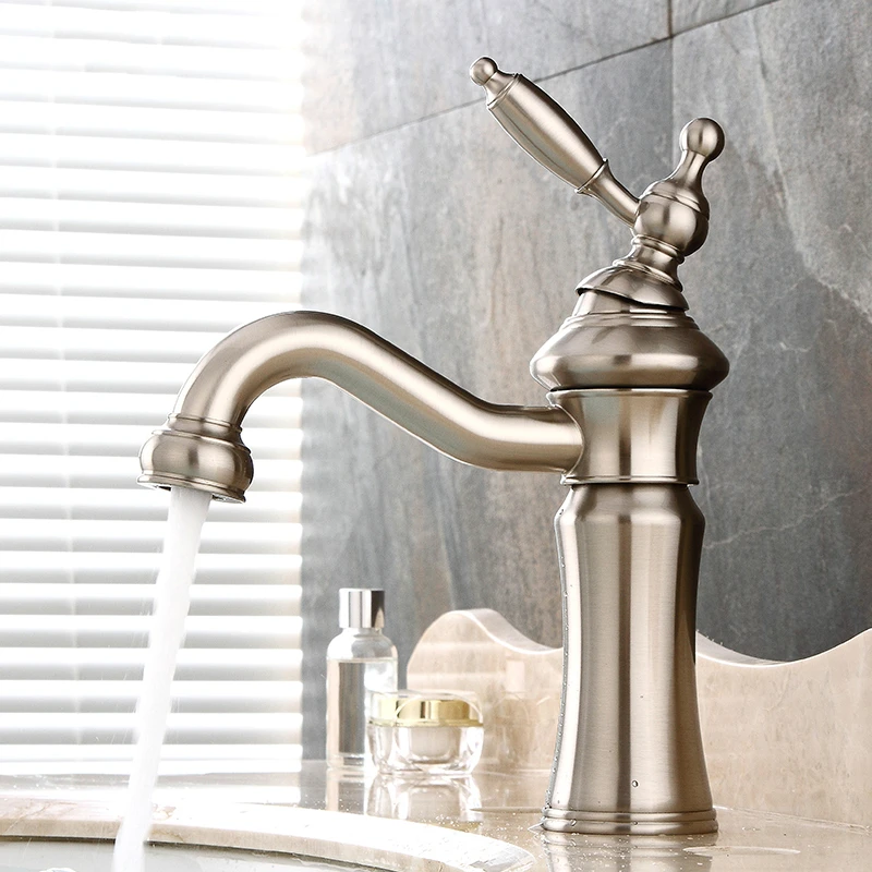 

Modern Polished Chrome Undercounter Bathroom Basin Faucet Silver/Black Brass Brushed Sitting Type Rotation Washbasin Tap F6