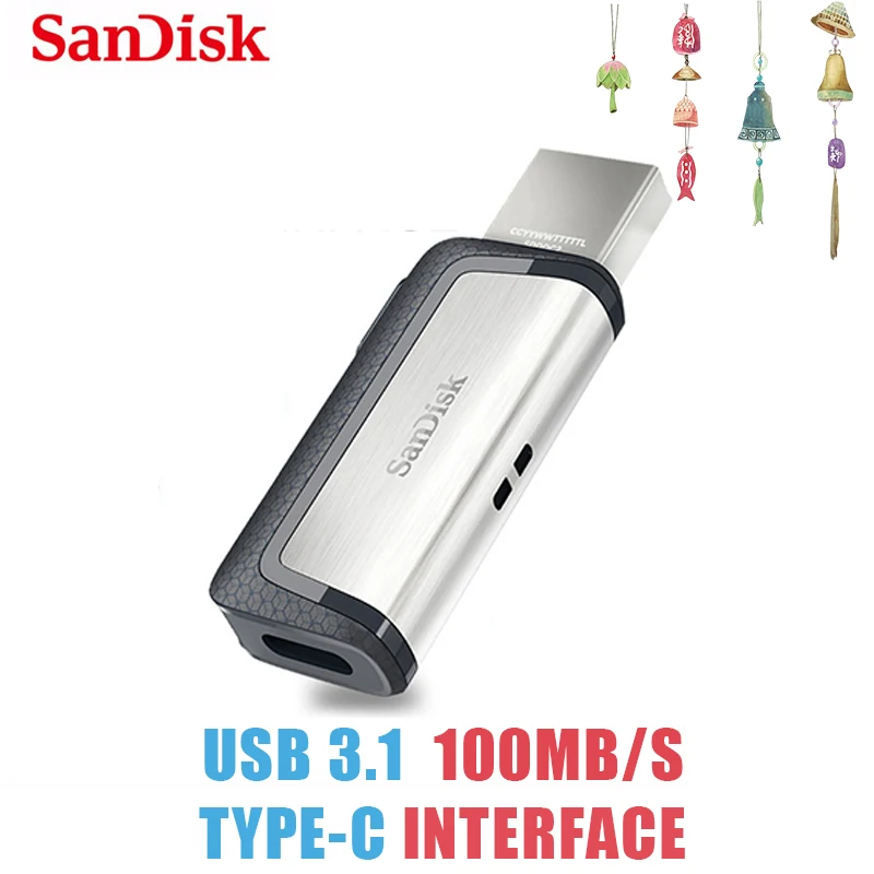 

Sandisk Original 128GB SDDDC2 Extreme high speed Type-C USB3.1 Dual OTG USB Flash Drive 64GB Pen Drives 130M/S PenDrives 32GB