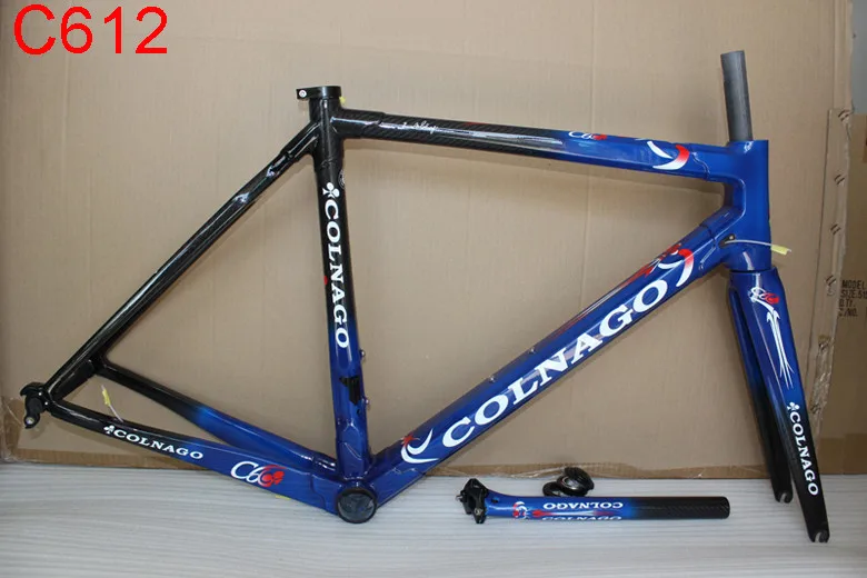 Черная картина белый Colnago C60 дорожный велосипед рама красное углеродное волокно велосипедная Рама+ подседельный штырь+ вилка+ зажим+ гарнитура - Цвет: C612