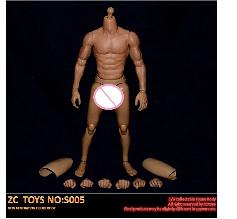 

ZC Toys 1/6 Scale Male Nude Muscular Narrow Shoulder Action Figure Body Asian Color S005 For 12" Action Figure Model Dolls Toys