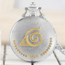 Серебряные антикварные Японские Аниме Наруто тема кварцевые карманные часы Изысканный дизайн кулон часы с ожерельем подарки для детей мужчин и женщин