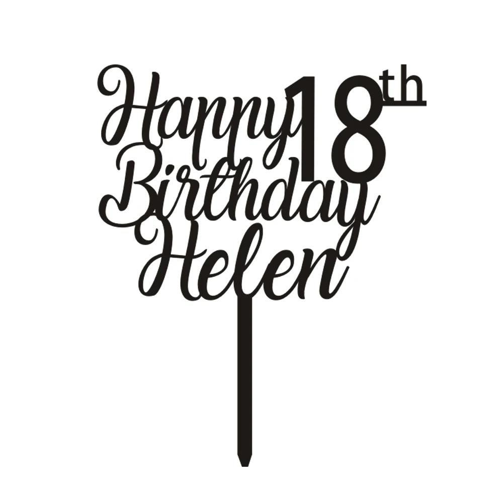 Personalized Happy Birthday Cake Topper, Custom Cake Topper, Wooden Birthday Topper,Birthday Party Gift, Custom Any Name and Age (3)