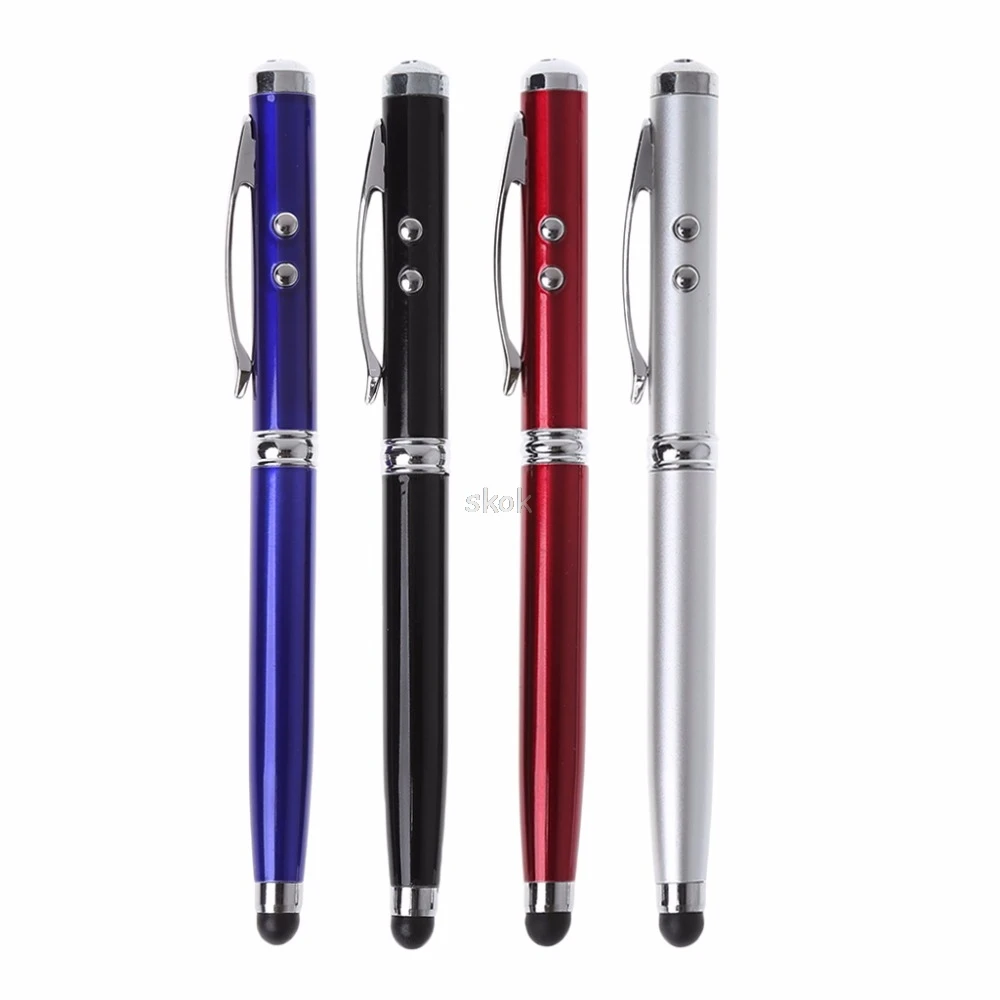 4 in1 Capacitive Stylus Touch Screen Ballpoint Pen LED Light Laser Pointer MAY11 dropshippingin