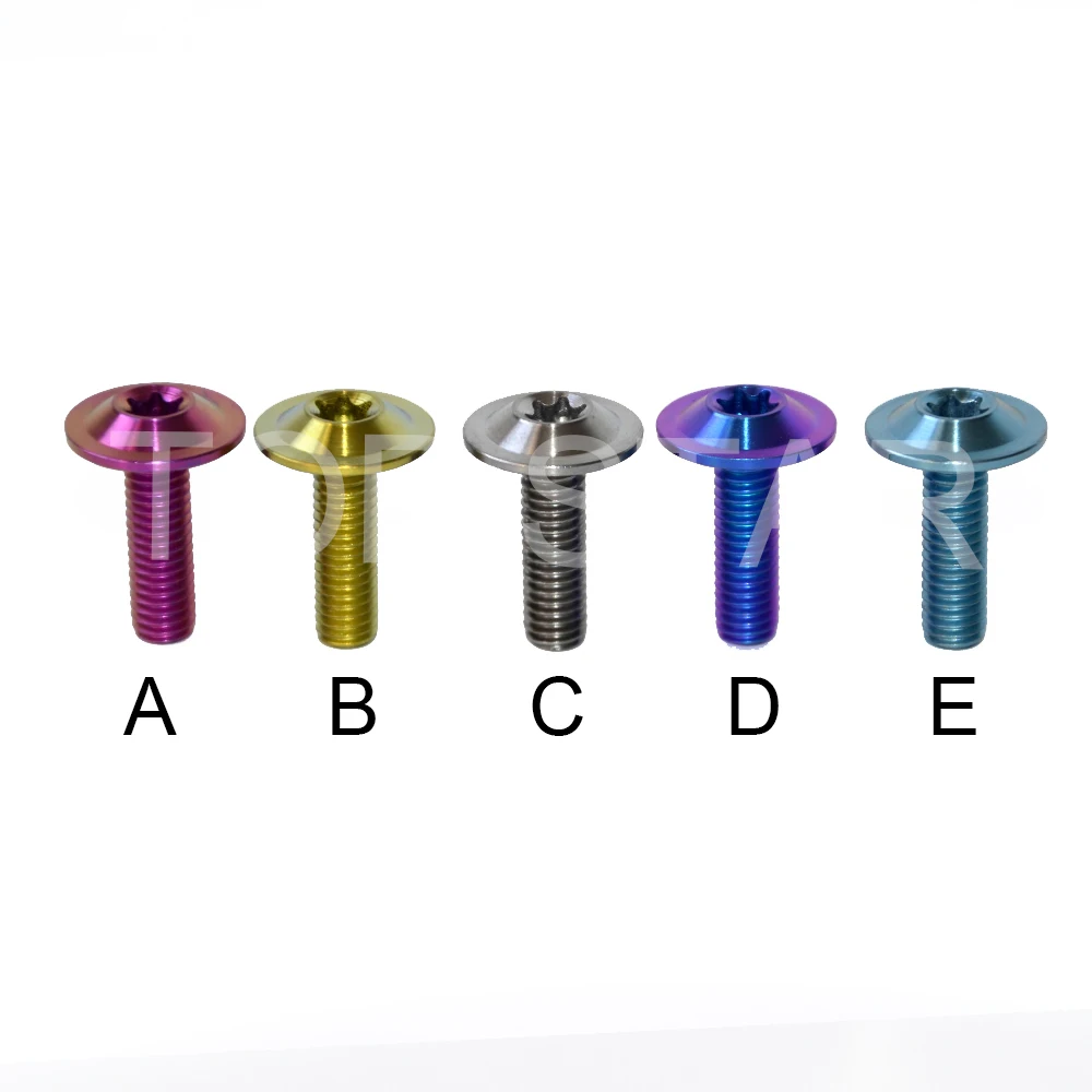 

M6*20 (Multicolor) Pure Titanium Alloy Screws Umbrella Head Ti Screw Motorcycle Shell Bolt 10 PCS