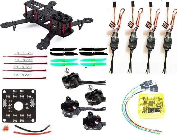 

RC plane Carbon Fiber Mini QAV250Quadcopter MT2204 Motor simonk 12A Esc CC3D Flight Control Prop
