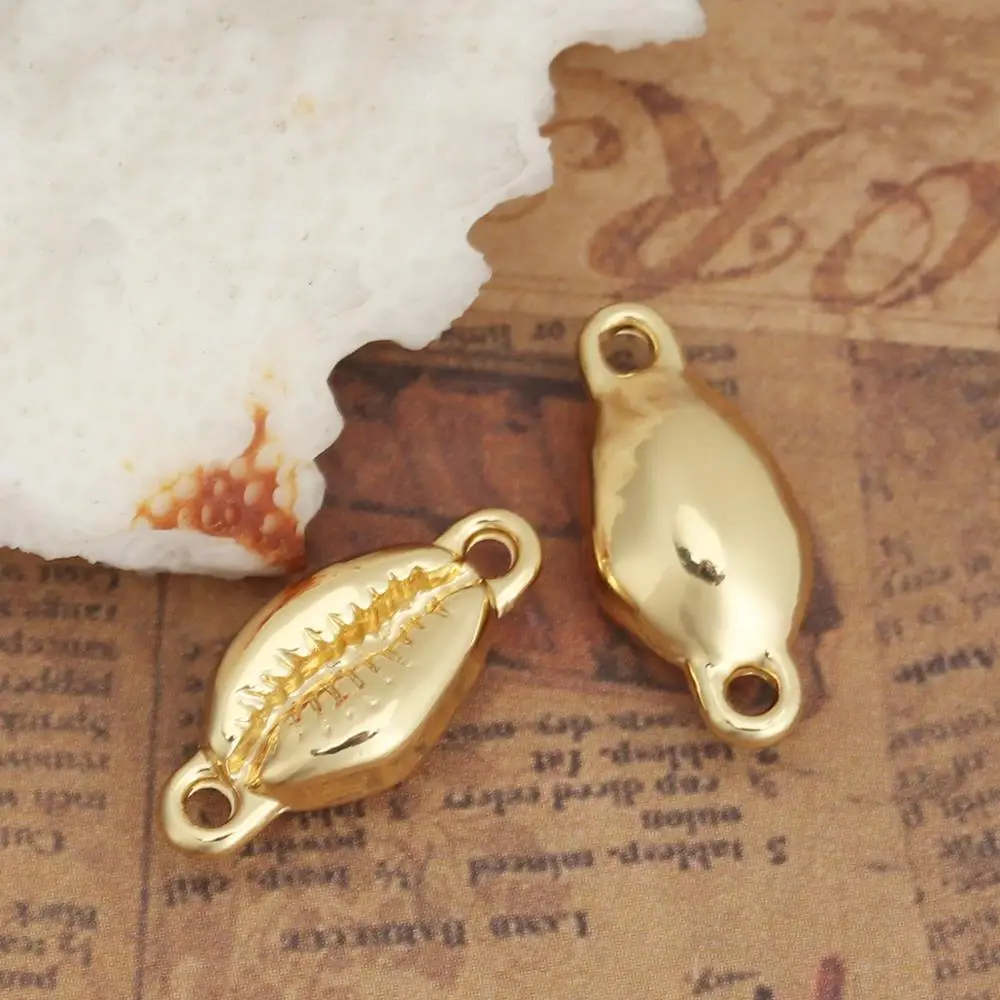 DoreenBeads Fashion Zinc Based Alloy Ocean Jewelry Connectors Conch/ Sea Snail Style Gold Color DIY Charms 20mm x 9mm 10 PCs | Украшения и
