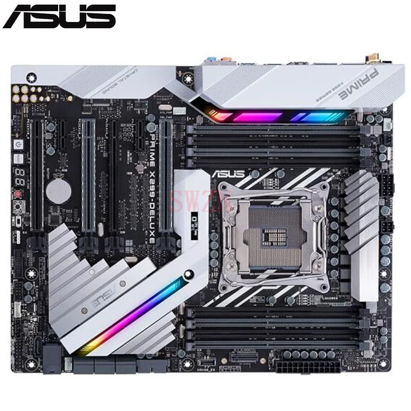 

original New Desktop motherboard For ASUS PRIME X299-DELUXE X299 LGA 2066 8*DDR4 support 128G 7*SATA III 2*M.2 1*U.2 ATX