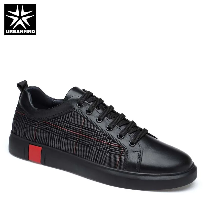 

2019 Big Size 36-46 Men Genuine Leather Casual Shoes Brand Fashion Sneakers Black Man Flat Shoes Lace-up Flats