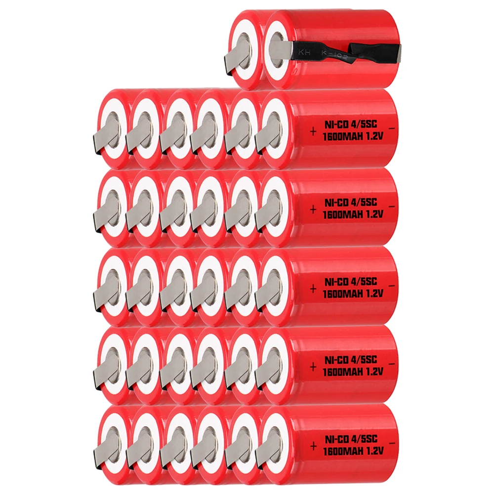 

Lowest price 32 piece 4/5SC battery 1.2v batteries rechargeable 1600mAh nicd battery for power tools akkumulator